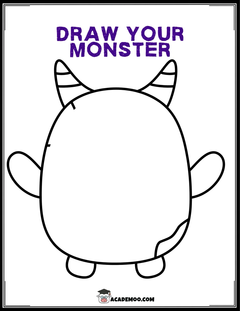 Halloween Draw Your Monster worksheet pre-k language arts printable PDF · Printable halloween draw your monster worksheet for Pre-K.